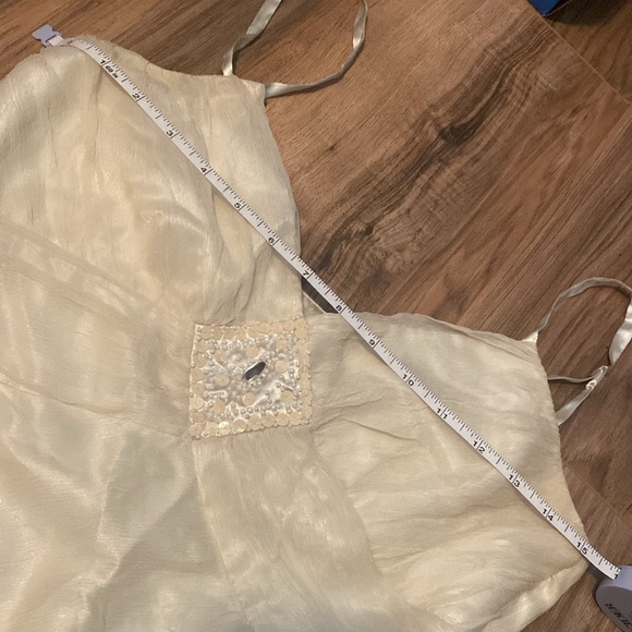 Beautiful Babydoll Blouse Tank Top Elegant Cream Pearl - Picture 6 of 9